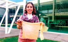 Prof Sandra Pascoe Ortiz has created a bioplastic 